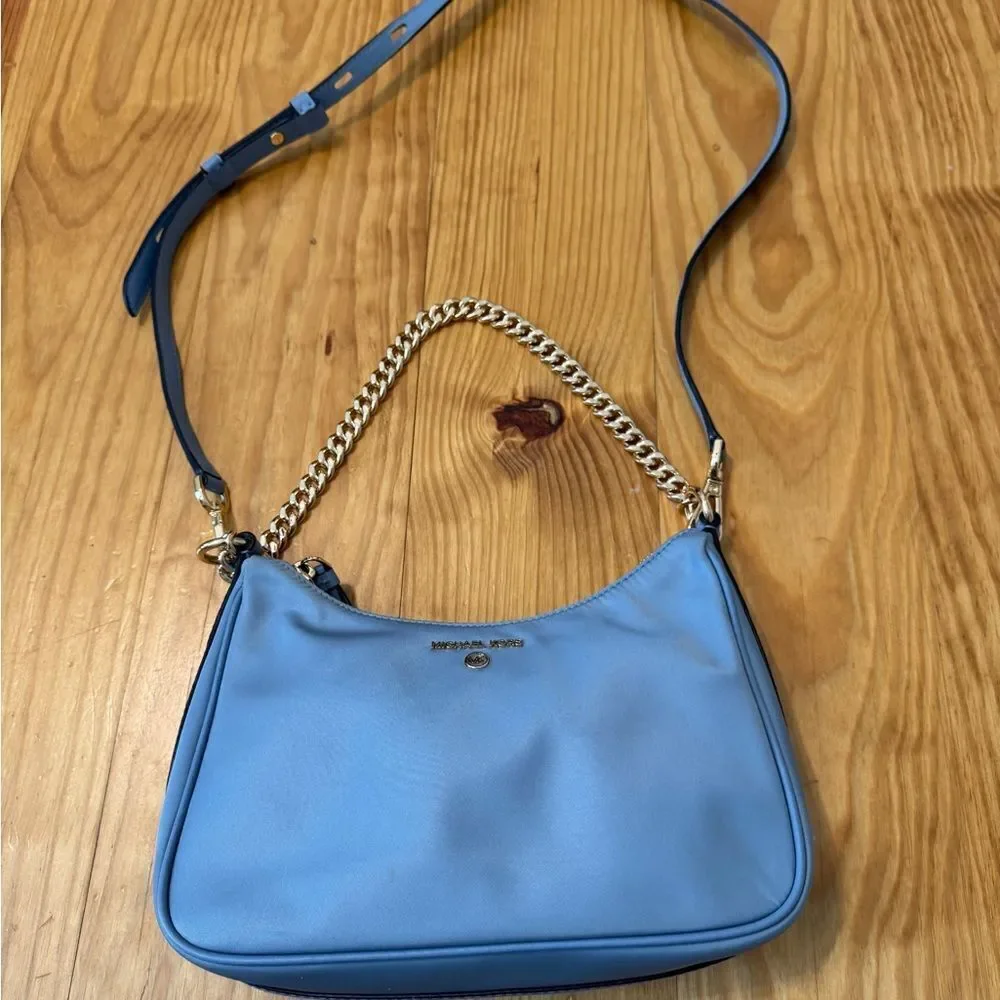 Michael Kors Jet Set Charm Medium Nylon Gabardine Crossbody Bag Chambray